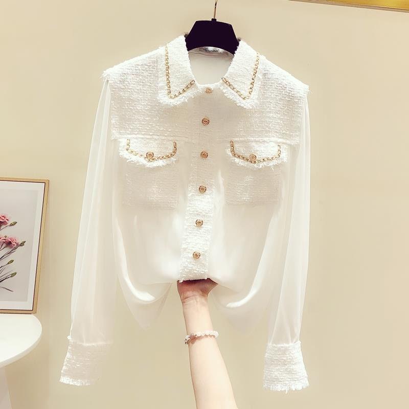 Áo Sơ Mi Phong Cách Pháp Dáng Rộng Vừa Vặn, Phong Cách Phương Tây, Quần Áo Nữ, Bộ Sưu Tập Mùa Xuân Và Mùa Thu Mới, Phong Cách Cổ Điển, Cảm Giác Độc Đáo, Thích Hợp Cho Mùa Hè, Áo Nữ 1