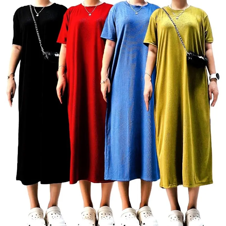 Đầm suông nữ vải thun tăm sọc kẻ dày bigsize - ĐT