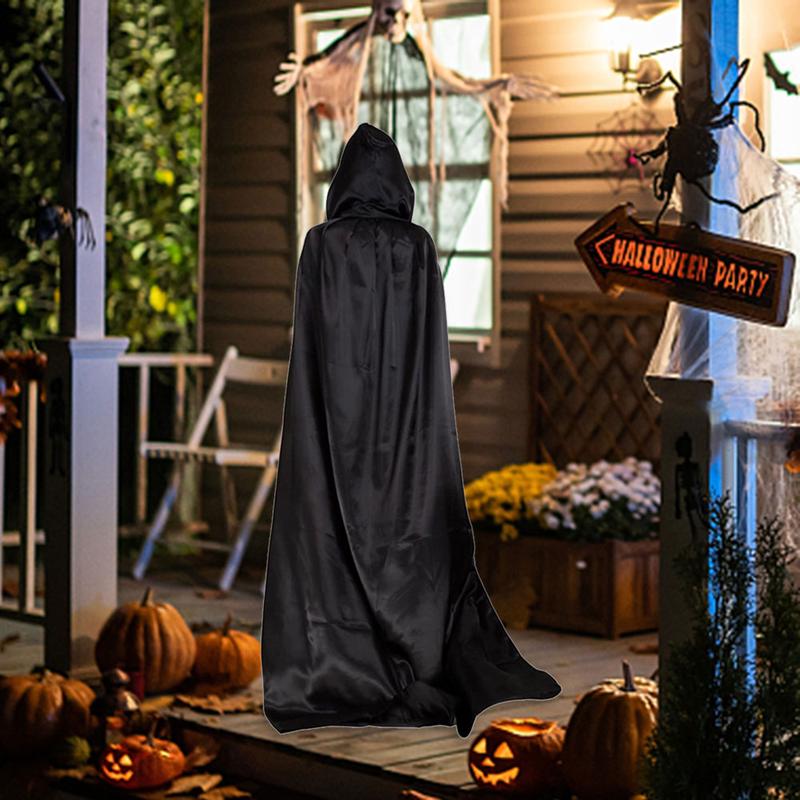 Áo choàng đội đầu Halloween, dài, có mũ trùm đầu, Cosplay, Trang phục ma cà rồng và quỷ dữ, Áo choàng 6