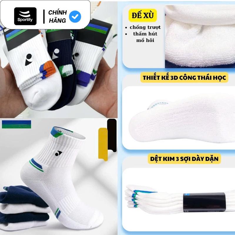 [Sportify] Tất vớ chơi cầu lông SPTY01 Sport Tập Thể Dục Sọc - Chất liệu Cotton, thoáng khí, thấm hút mồ hôi 5
