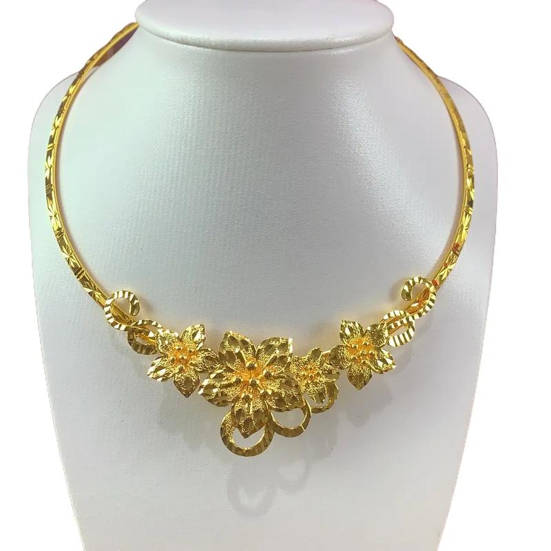  kiềng nữ mạ vàng 18k liền mặt đá hoa mai cao cấp bền màu Trang Sức Voi Dây Chuyền 