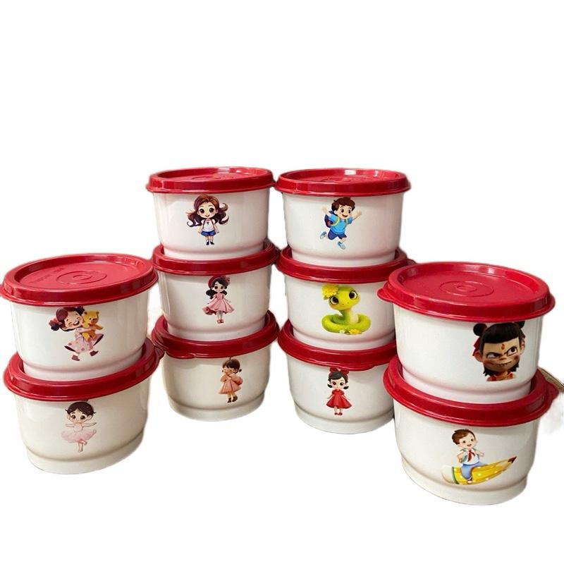 Hộp snack cup 140ml làm sữa chua, đựng đồ mát, khô tupperware, nhựa nguyên sinh, hoạ tiết đáng iu