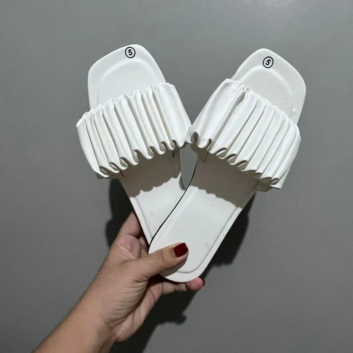 AUB CRESSA Crumpled Trendy Flat Sandals Footwear Shoes Summer