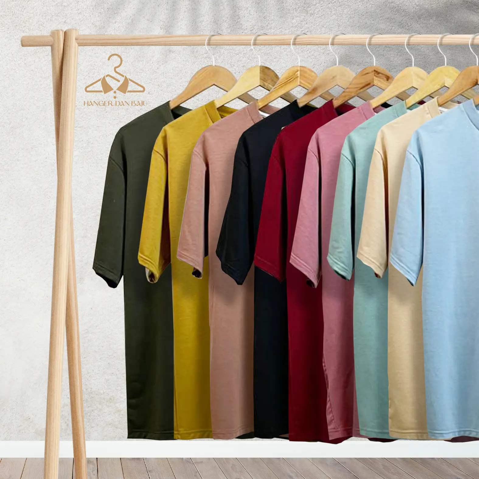 Oversize Plain Tshirt Casual 210gsm Cotton Polyester Unisex Freesize Casual Lengan Pendek