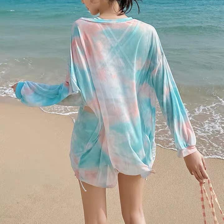 Set 3 chi tiết đồ bơi phối màu loang xinh xắn cho nữ 4