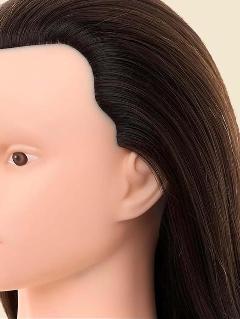 Product Introduction of 23 Inch Long Hair Mannequin Head with 70% Real Hair, Training Head Hairdresser Practice Styling Manikin Head, Cosmetology Doll Head Choice To Practice Hair Braiding 8