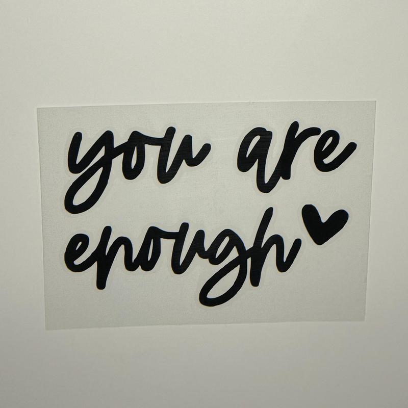 You Are Enough Letter Design Car Stickers, Car Body Decoration Sticker, Car Exterior Decoration Accessories 3