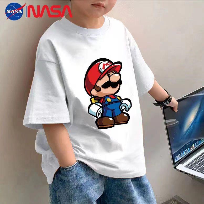 Áo Thun Bé Trai, Quần Áo Trẻ Em, Chất Liệu Cotton, Mặc Mùa Hè, Hàng Mới Về, Tay Lửng Áo, Áo Hoạt Hình, Dáng Rộng Vừa Vặn, Thích Hợp Cho Trẻ Em Và Thanh Thiếu Niên, Áo Thun ngắn Tay 1