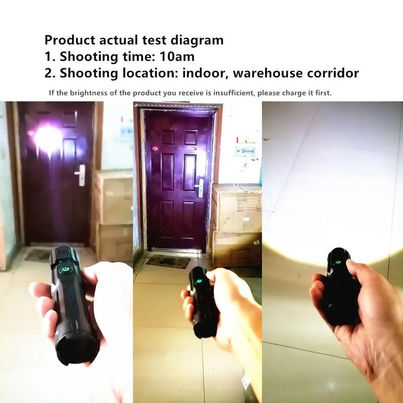 USB Rechargeable Zoomable Flashlight, Three-gear Adjustment Handheld Flashlights, LED Waterproof Flashlight For Outdoor Camping Emergency 8