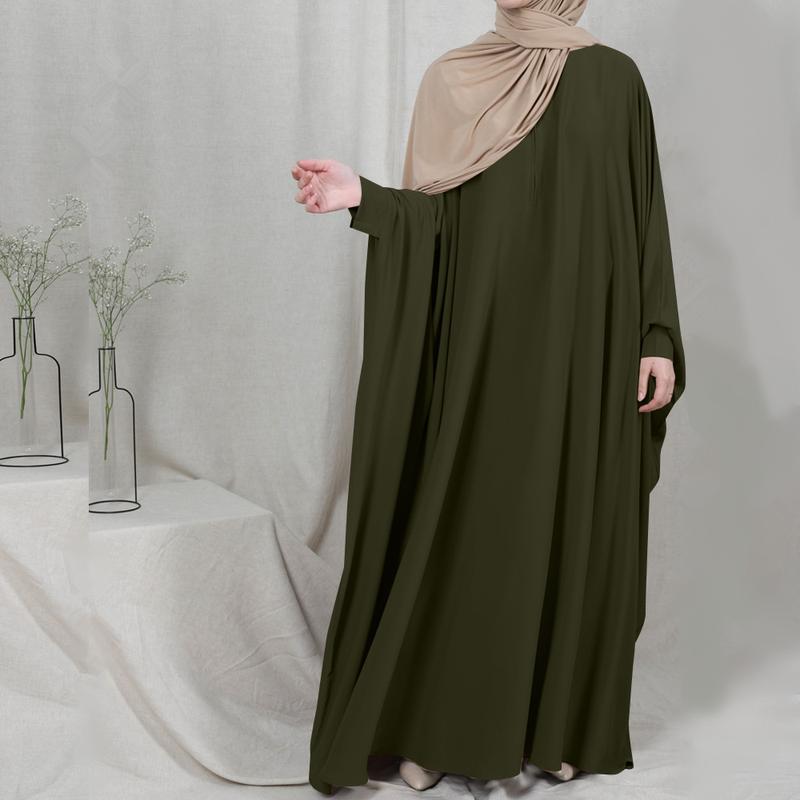 Product Introduction of Large Swing Solid Color Robe Dress plus Size Women's Loose Casual| abayas singapore alaydrus bambina baju kurung raya 2025 ke barung butterfly sparkly dress coquette mesir black lavella luna plus size pashmina zainab collection glitter 2