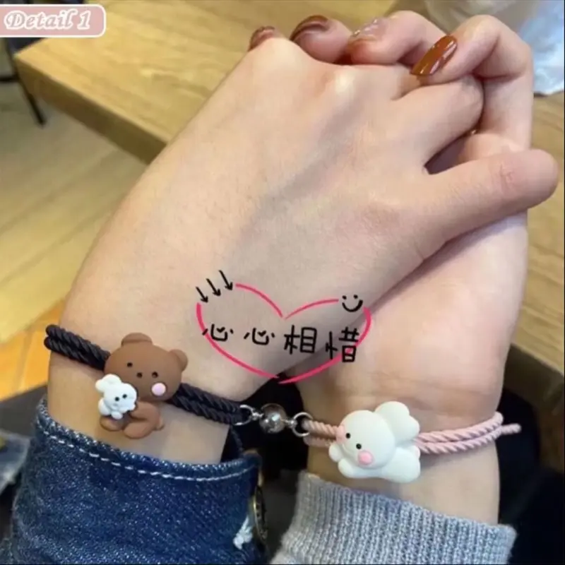 Gelang Couple magnetic Ikon cartoon Karakter Tali Simpul Murah 1