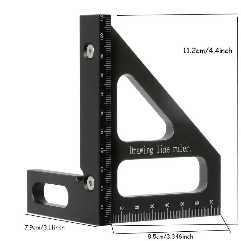 3D Multi-angle Measuring Ruler, Portable Woodworking Square Protractor, Woodworking Triangle Ruler, Hand Measuring Tool for Engineer Carpenter, Valentine's Day Gift 7