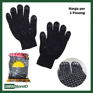 [1/3/6/12 Pasang] Sarung Tangan Kerja Warna Hitam merk Matahari Antislip Working Glove Murah W862