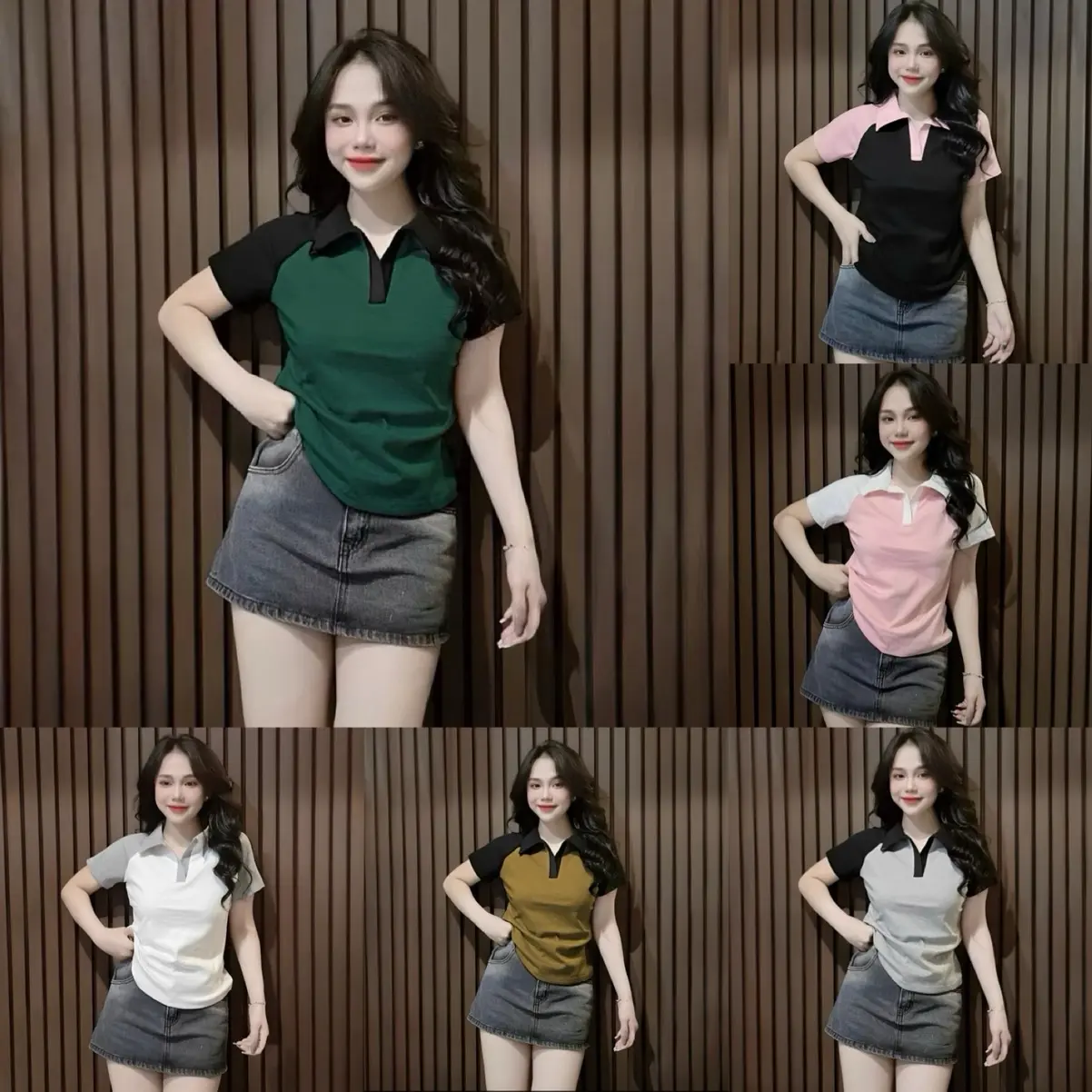 ÁO THUN POLO PHỐI MÀU SIU XINH . ÁO THUN BIGSIZE TAY NGẮN CHẤT TĂM LẠNH ( 50-90 kg ) Top Voi Women Nữ