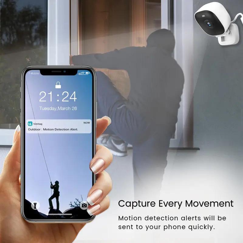 VIMTAG Mini Camera WIFI 4MP 2-Way Audio Color Night Vision 8X Zoom Auto Alarm Waterproof Outdoor Security Camera IP Surveillance 4