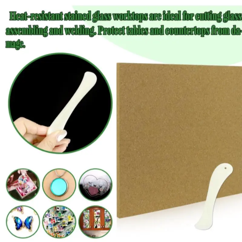 Square Cork Board, 1 Count Message Board with Burnishers, Heat Resistant Work Surface with Cutting Mat, Tools & Kit for Table & Countertop, Decor 4