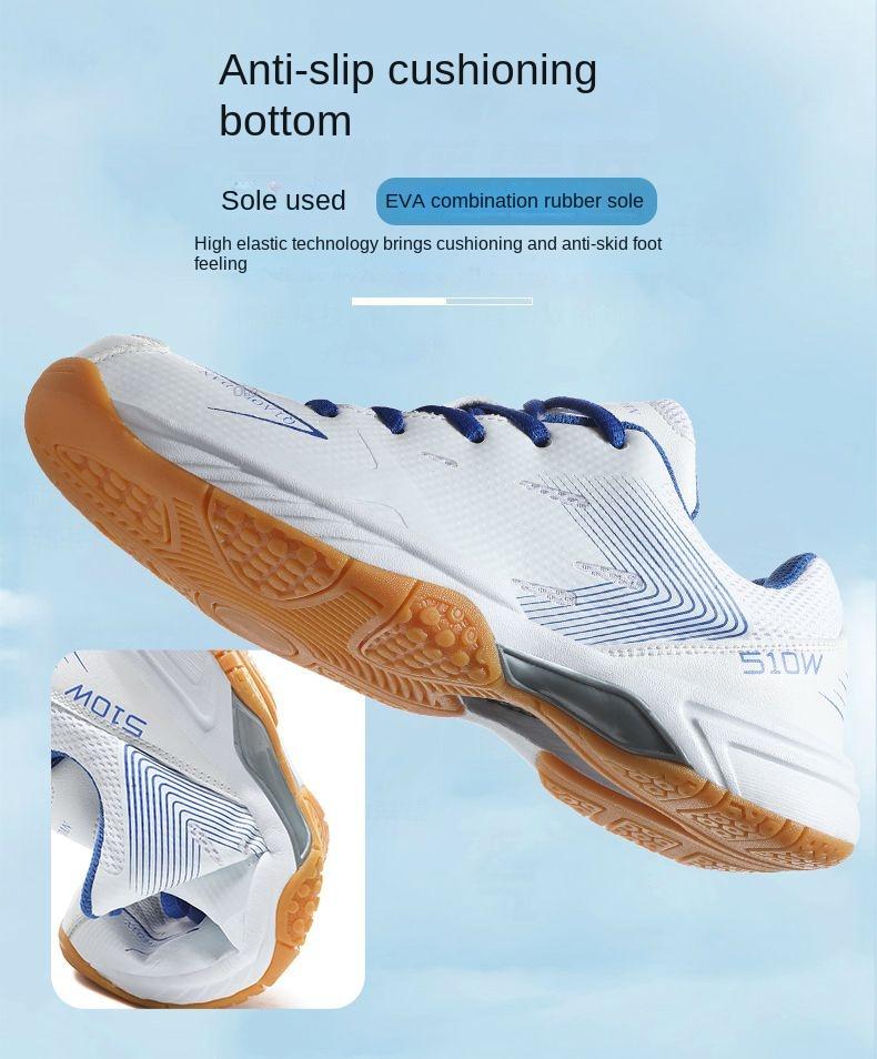 Product Introduction of New Men's and Women's Table Tennis Ball Shoes Tendon Bottom Breathable Casual Badminton Sneaker Non-Slip Wear-Resistant Couples Running Shoes sepatu  basket Professional Anti-Slip Badminton Shoes 4