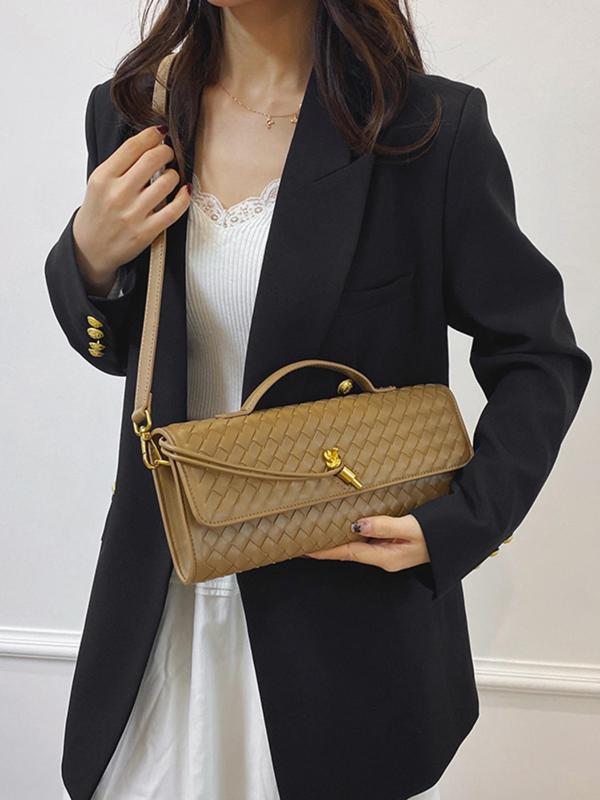Women's Fashionable Plaid Embossed Handbag, Casual Versatile Shoulder Bag for Daily Used, Trendy All-match Commuter Bag 2