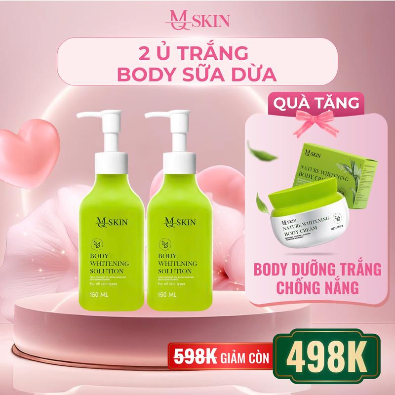 [MQSKIN] COMBO 2 Ủ TRẮNG SỮA DỪA TẶNG 1 KEM SIÊU TRẮNG BODY 150G