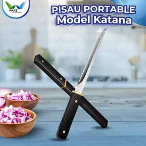 WARS Pisau Portabel Model Katana Design Koki Jepang Super Tajam Katana Knife Portable