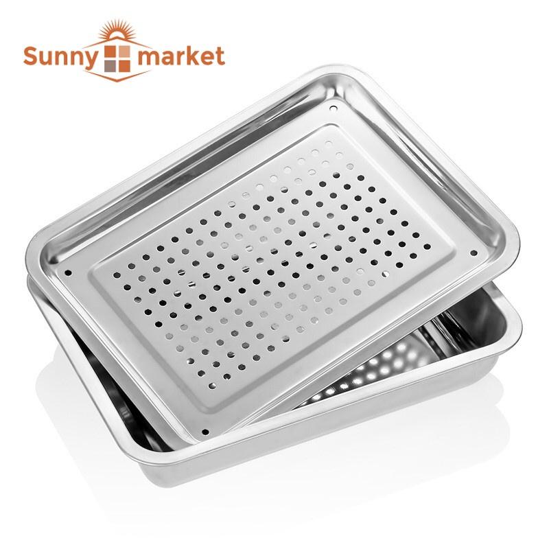 Khay để úp ly tách bằng inox kích thước 21x31cm, khay để bộ bình trà