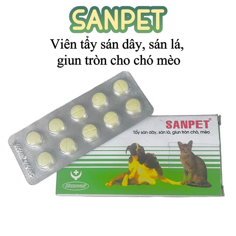Viên tẩy giun Sanpet cho chó mèo thú cưng