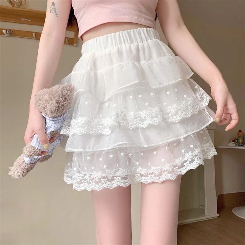 Product Introduction of Ballet style midi skirt, women's summer short skirt, high waist slimming, fluffy skirt, small stature, fairy cake skirt Dress Womenswear 13