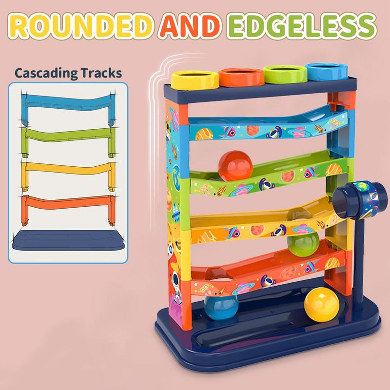 Colorful Track Rolling Ball Toy Set, Educational Pounding Toy, Fun Gift for Boys & Girls, Birthday Gift 2