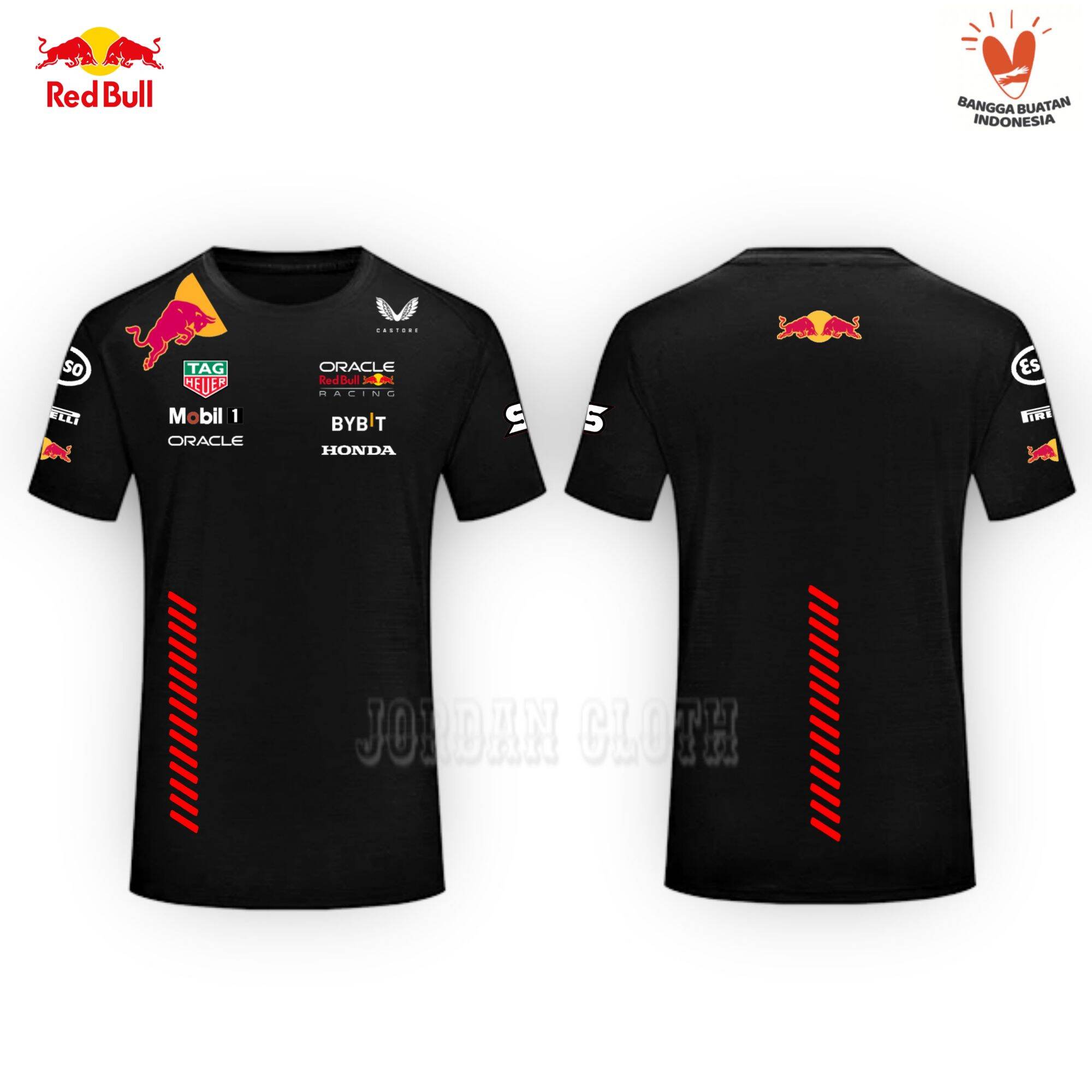 เสื้อยืดทีมแข่งรถ F1 สูตร Redbull สีเเดง