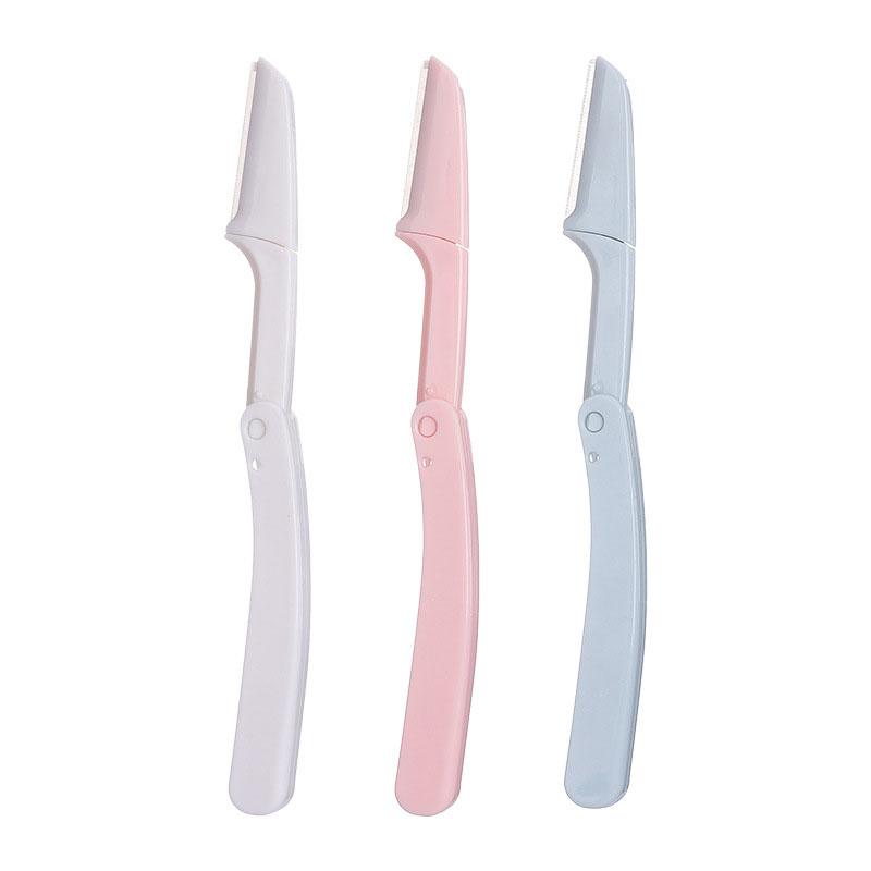 Bộ Dao Cạo Lông Mày An Toàn Chống Trầy Có Thể Gập Lại Kèm Lưỡi Thay Đa Năng Tông đơ lông mày dành cho nữ ABS & thép không gỉ