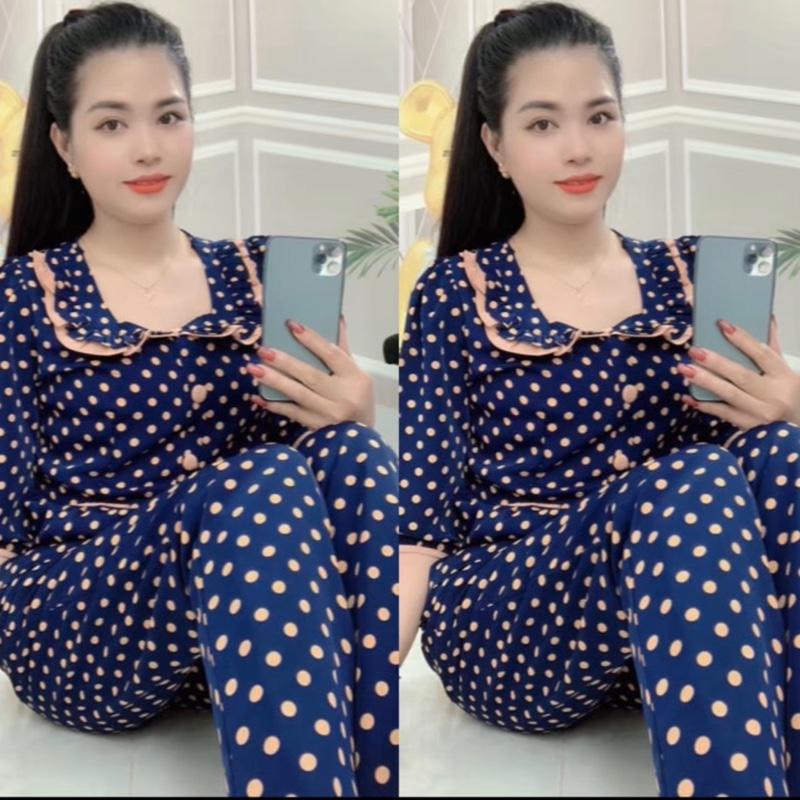 Đồ bộ tay lỡ quần dài .lụa mango.mềm mịn mát.có nhiều họa tiết dễ thương.quần dài qua mắt cá chân.ống tay qua cùi chỏ khách iu nhé 9