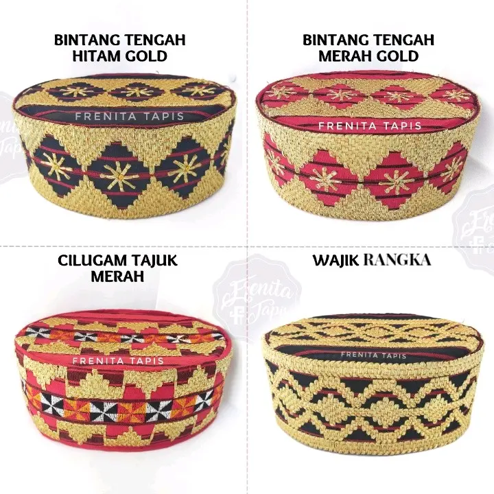 PECI TAPIS PECI PESTA PECI LAMPUNG TAPIS WAJIK RANGKA BINTANG TAJUK CILUGAM Songkok Kopiah Muslim Motif