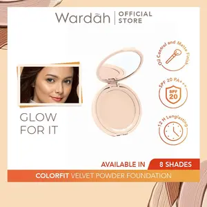 Wardah Colorfit Velvet Powder Foundation - Bedak Padat Dengan SPF 20 - Oil Control - Tahan Lama Hingga 12 Jam