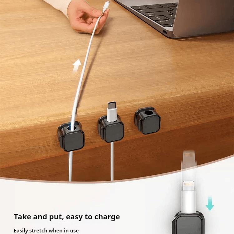 Thiết Bị Lưu Trữ Kẹp Cáp Từ Tính, Kẹp Cáp, Cáp Sạc, Lưu Trữ Cố Định Dây, Thích Hợp Cho Văn Phòng, Nhà Ở, Tường, Bàn Đầu Giường Đi Kèm Với Chất Kết Dính