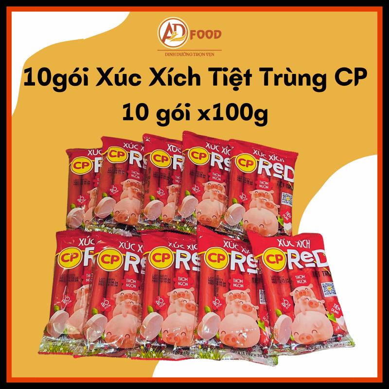 10 gói xúc xích tiệt trùng CP Red - gói 100gr 10 x 100gr