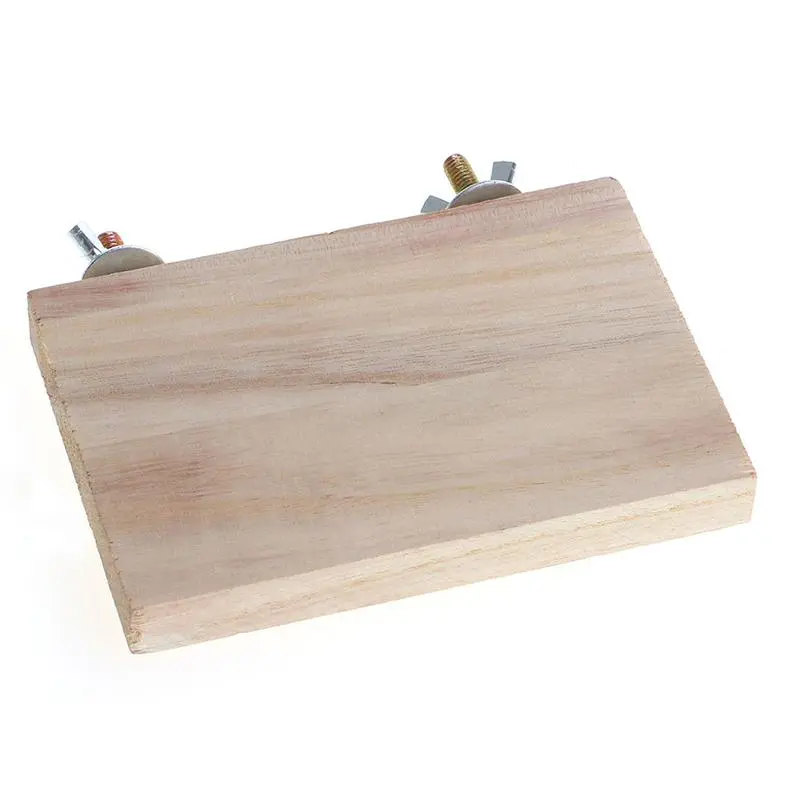 Bird Perch Stand Platform Natural Wood Playground Rectangle Board for Parakeets