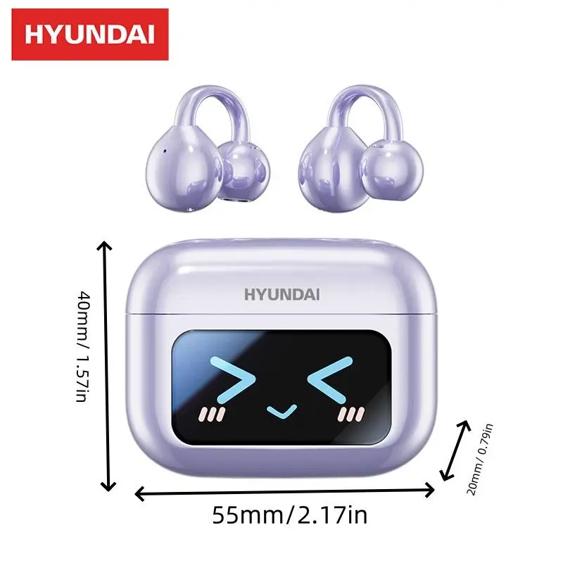 HYUNDAI M100 Clip-on Design Headphone for Sports, Wireless Earphone, Bluetooth-compatible Earbuds with Touch Control, Sweat Resistant Earphone for Sports, Gaming, Running, Audio 1