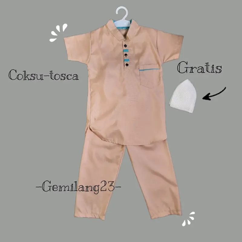 100 RIBU 3 PCS SETELAN ONE SET BAJU MUSLIM TAKWA KOKO GRATIS PECI USIA 1-10 TAHUN Katun 6