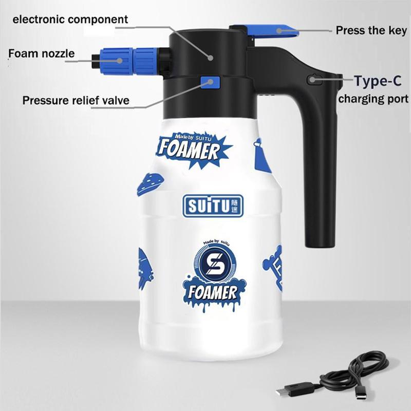 Product Introduction of Electric Car Wash Foam Watering Can High Pressure Pa Pneumatic Universal Type Pot Spray 33