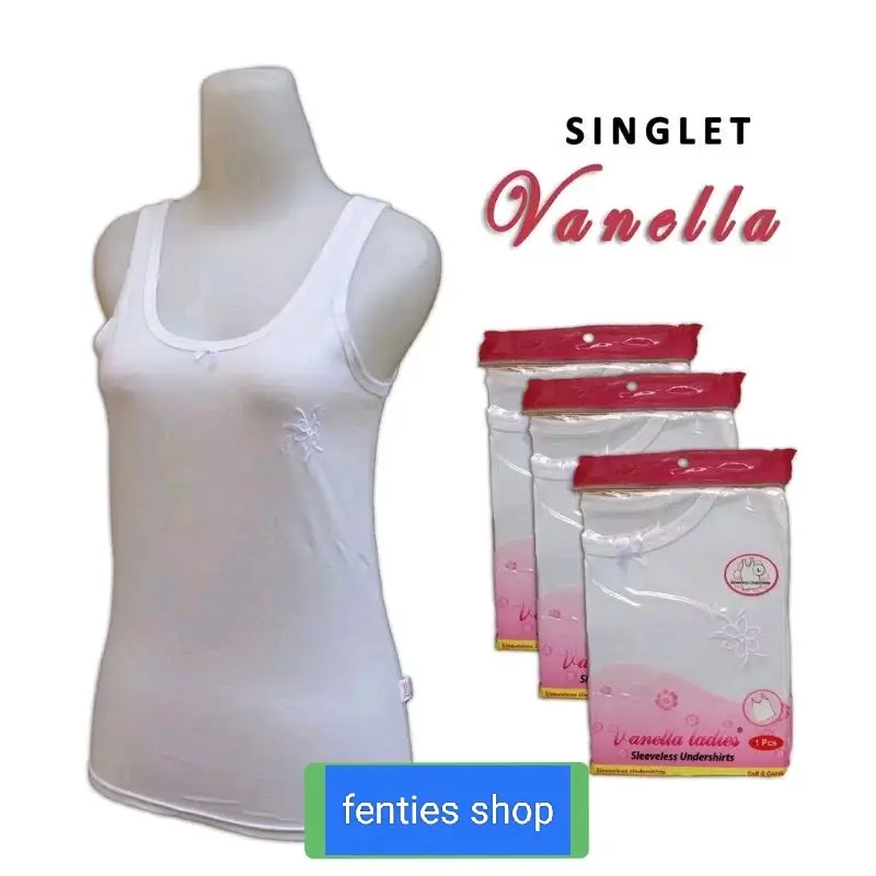 3 Pcs Kaos Dalam Wanita Singlet VANELLA Ladies Lembut Nyaman Atasan Dalaman  Tank Top