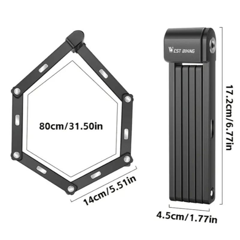 Portable Foldable Bike Lock with 2 Keys, Durable Anti-theft Bike Lock, Bicycle Lock for Electric Bike, Mountain Bike & Road Bike 1