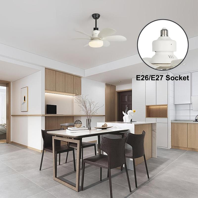 40W Small Screw-in Fan Light with Light & Remote, Stepless Dimming Wind Speed Adjustment Fan with Light Compatible with E26/E27 Socket Suitable for Bedrooms, Living Rooms, Study Rooms, Kitchens, Toilets, Room Decor 4