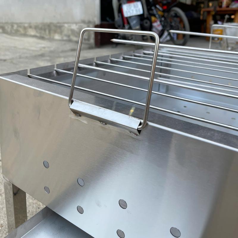 Bếp Nướng Than Hoa INOX 304 - Siêu Bền, Có Motor , tai xách 6