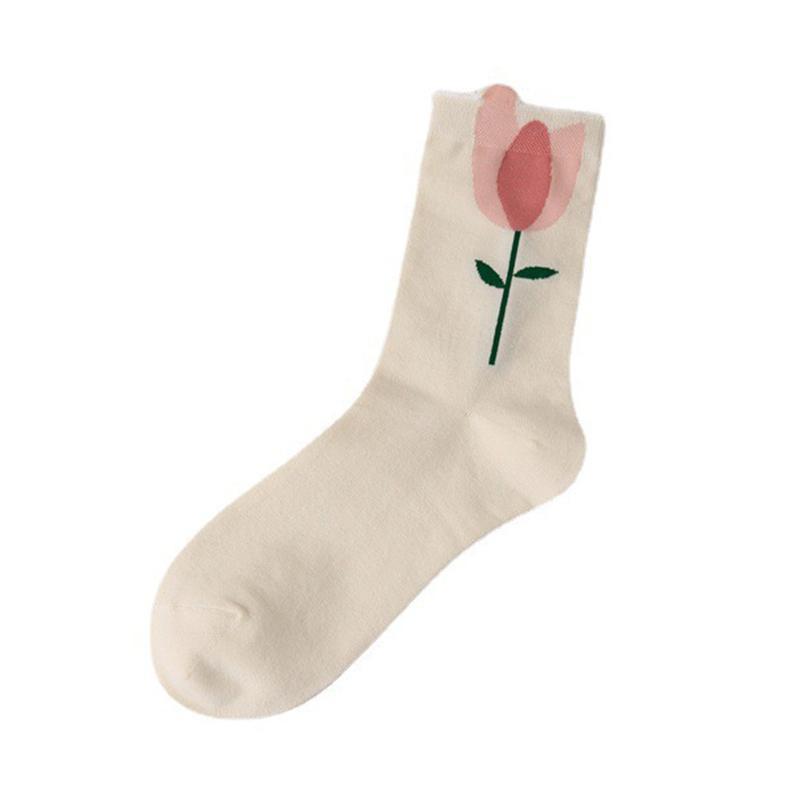 Product Introduction of Japanese Sweet Tulip Lovely Three-Dimensional Flowers Autumn Winter Socks South Korean Instagram Trend Literary Long Socks Woman Spring Womenswear 10