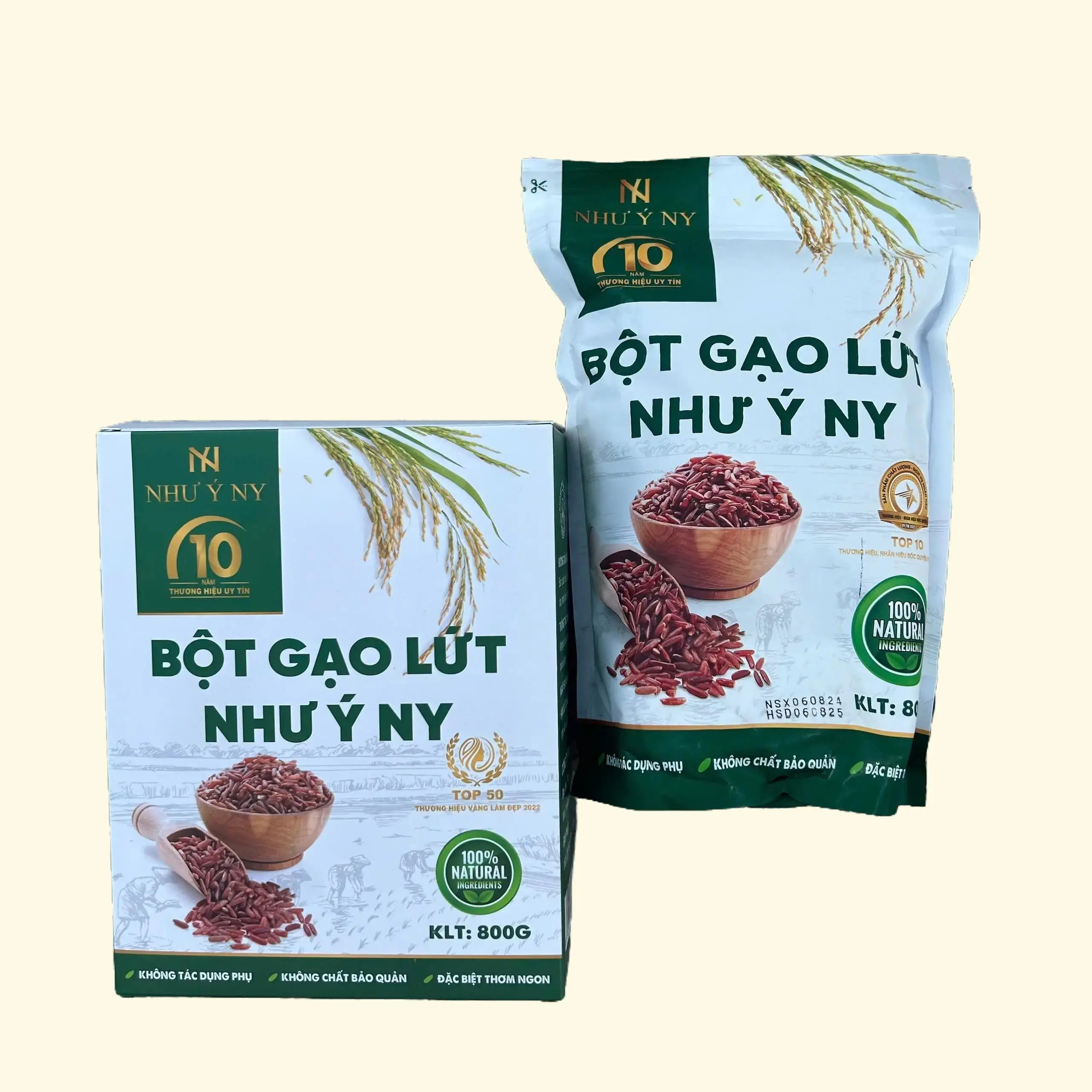 Bột Gạo Lứt Như Ý NY - 01 Hộp - Mỗi Hộp Gồm 01 Túi Bột 800g