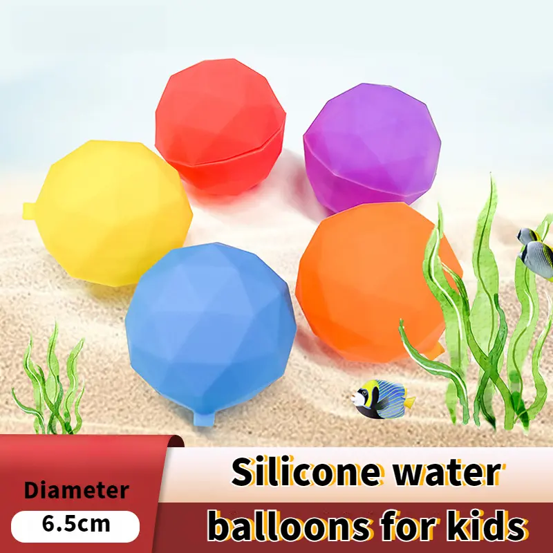 （6 pcs）Silicone Water Ball Toy Children Water Fight Water Injection Reuse Silicone Water Ball Water Ball Water Ball Water Burst Ball