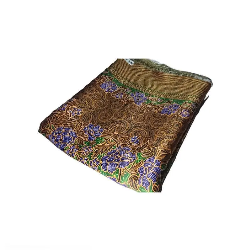 Kain Batik Muslimat Nu Wanita Semi Sutra Hijau Berlogo Panjang 4 Meteran 4