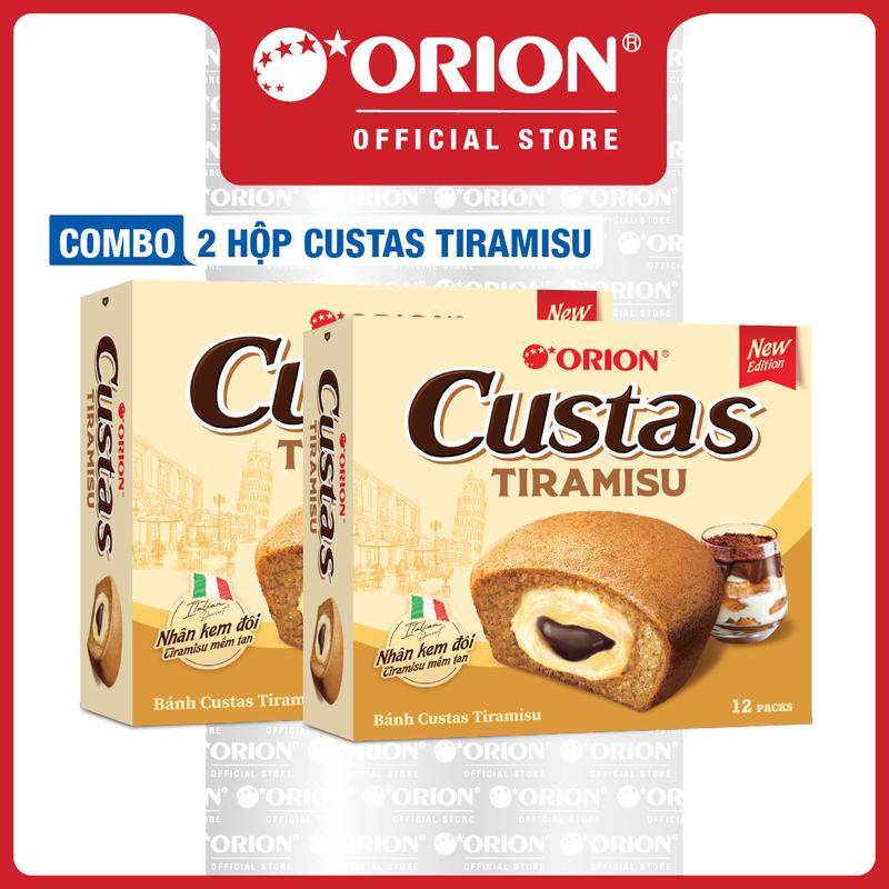 Combo 2 Hộp 12 Gói Bánh Custas Vị Tiramisu 282g Hộp