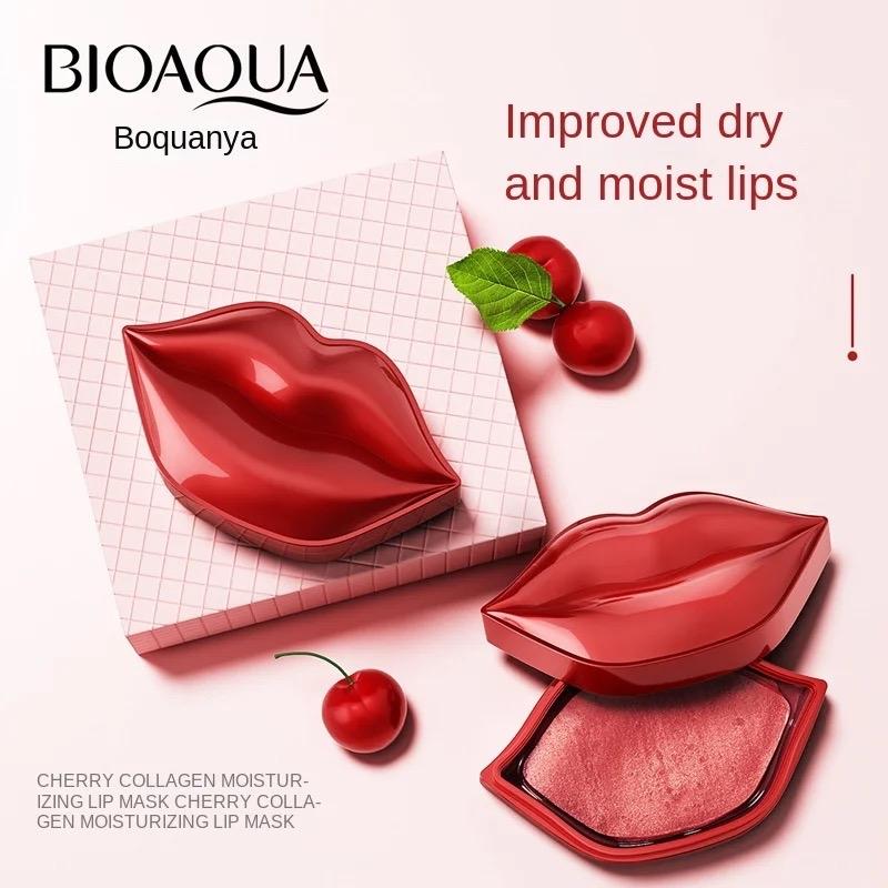 BIOAQUA Hộp Mặt Nạ Môi 20 Miếng Collagen Cherry Dưỡng Hồng Cấp Ẩm Giảm Thâm Môi Mềm Mịn Collagen Son Tre Làm Đẹp Da Kem Duong Moi Cap Hamo Moisturizing Lip Mask