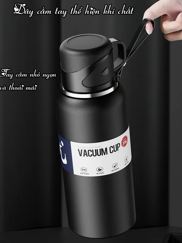Bình giữ nhiệt inox 316 TAMIDI, bình giữ nhiệt dung tích 600ml-1500ml có nắp làm cốc, tích hợp lưới lọc trà-BTC05 7